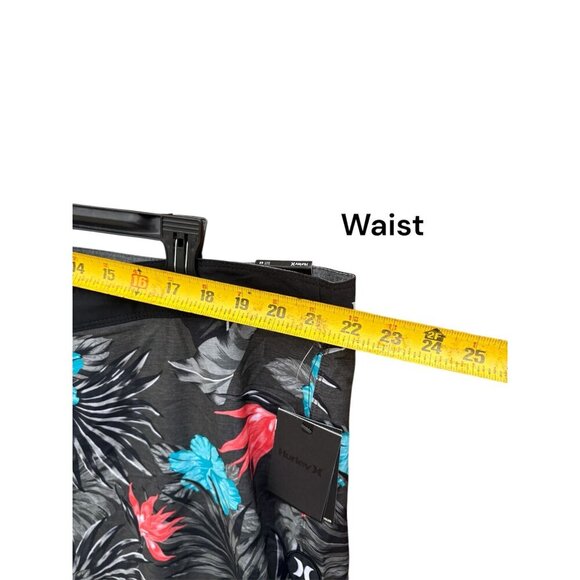 Hurley Mens Phantom Tropics Floral Boardshorts Size 44 Black With Turquoise Red - Picture 8 of 8
